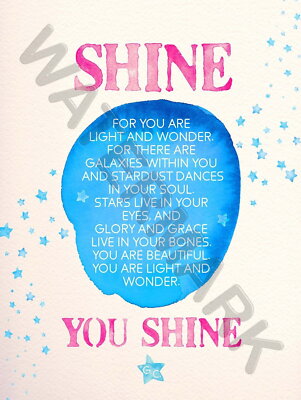 87861 Shine Children Kids Child Daughter Son Love Pink Decor Wall Print Poster