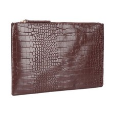 Crocodile Pattern Clutch Purse Oversized PU Leather Envelope Clutch Evening H...