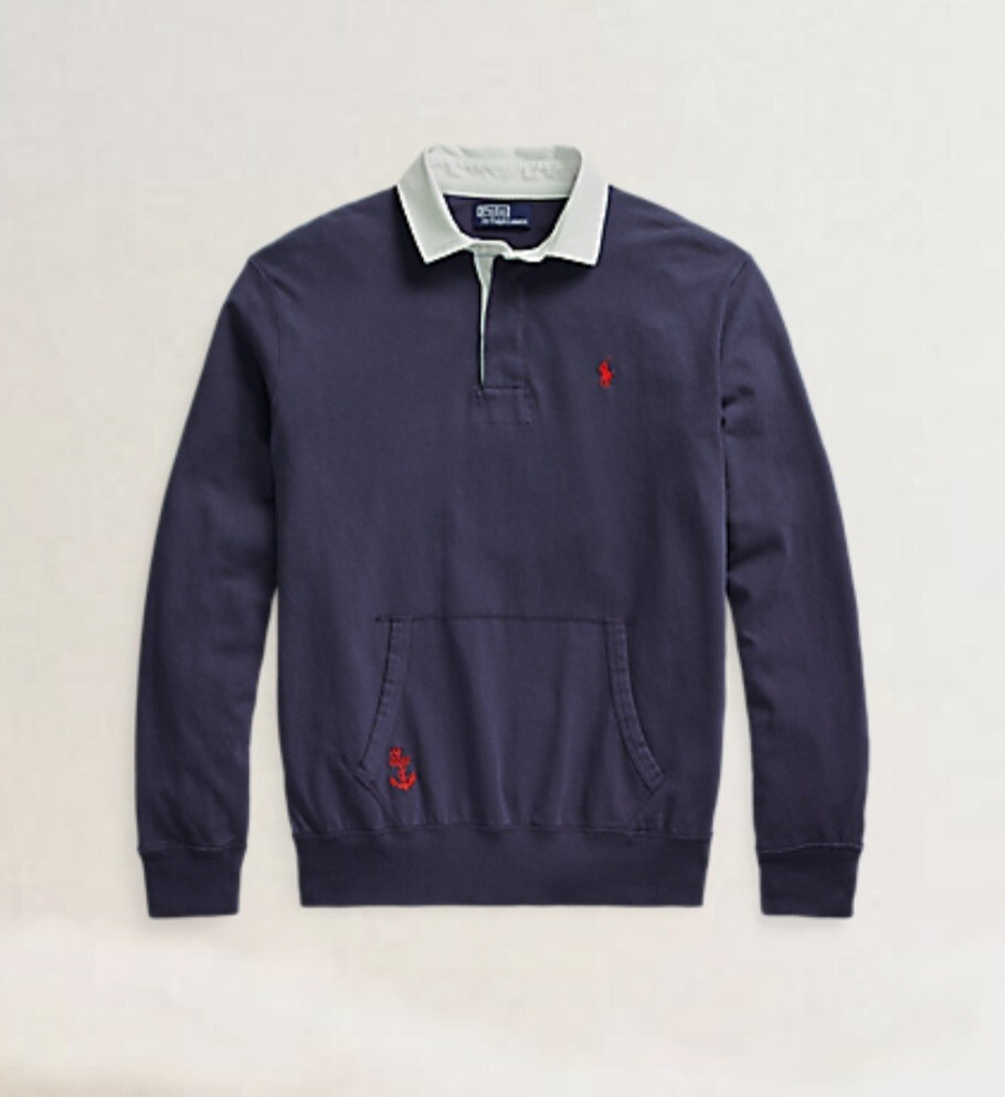 🔥$168🔥Polo Ralph Lauren Men's Classic-Fit Flag-Patch Rugby Shirt