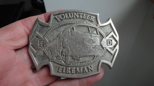 Mens Vintage VOLUNTEER FIRE FIGHTERS BELT BUCKLE EMT BELT BUCKLES EMT RESCUE