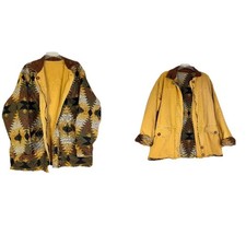 Y2K Aztec Chore Coat Brandon Thomas Reversible Canvas Barn Blanket Jacket S-M
