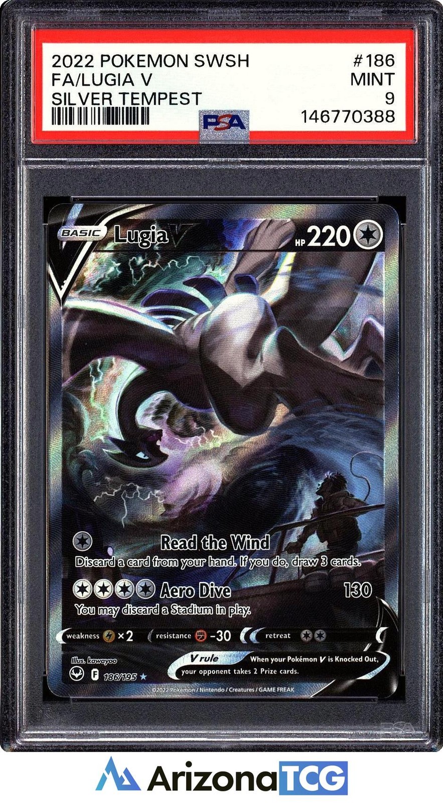 Pokemon 2022 Lugia V 186/195 Alt Art Silver Tempest PSA 9