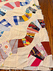 Quilt Multi-Colors Cotton; TOP ONLY; River Pattern; 60"x74"  Age? Handstitch — photo 9