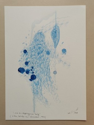 original zeichnung nach rainer maria rilke, briefe aus schweden, 1904, unikat,