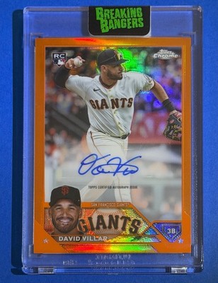 2023 Topps Chrome ORANGE REFRACTOR #AC-DV David Villar RC AUTO Giants 13/25 SP