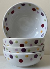Set of 4 Pampered Chef DOTS Soup/Cereal Bowls 6"