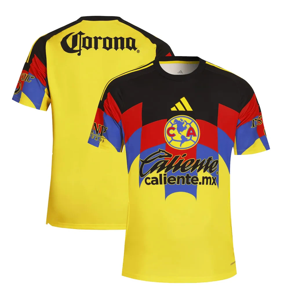 Club America adidas 2025/26 Men's Home Replica Jersey - Yellow Size Large