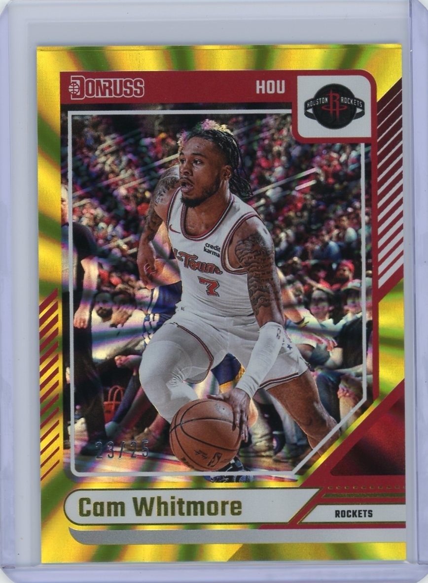 2024-25 Donruss #167 Cam Whitmore Yellow Lazer 23/25 - Rockets