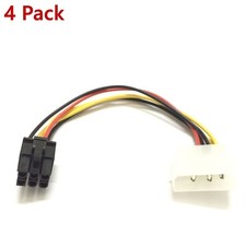 4 Pack Molex 4 Pin to 6 Pin PCI-Express Video Card Power Converter Adapter Cable