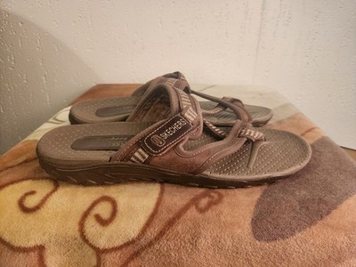 Skechers Outdoor Lifestyle Womens sz 8 Brown Slip On Thong Flipflop Sandals #46
