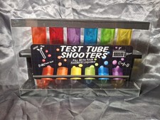 Set Of 6 Tube Shooters Rack MultiColored Science Themed Brand New Plastic