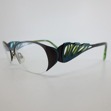 Koali Morel France 6915K Eyeglasses Brown Green Teal Cat Eye Frames 52-18-135