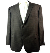 Jos A Bank Executive 100 Wool Sport Jacket Mens 54L Long Brown Houndstooth NWT