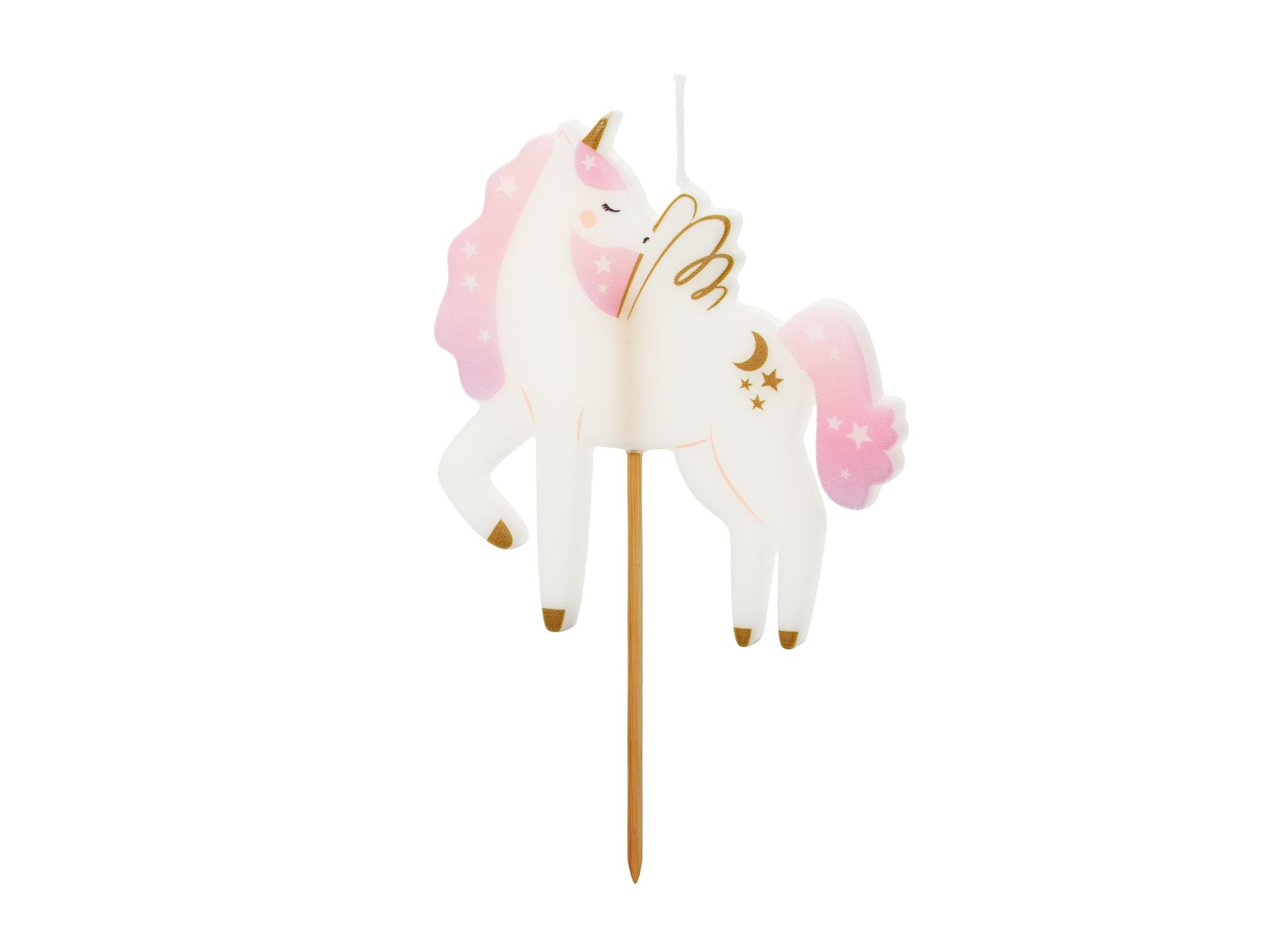 Unicorn Birthday Cake Candle - 9cm White Unicorn Cake Topper