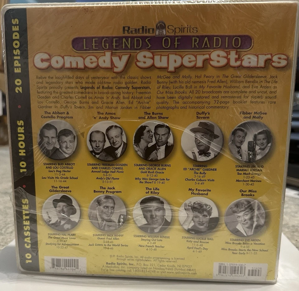 Legends Of Radio Comedy Superstars 10 Cassette Tape Set Radio Spirits NEW SEALED - Image 2 of 3