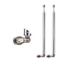 POBADY 2PCS 8 Sections Telescopic Antenna SMA Male Connector 2 pcs, Silver