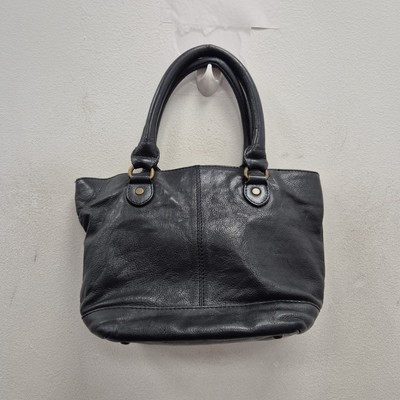 Barbour Vintage schwarz Leder Country Races schicke kleine Tasche Handtasche Tasche