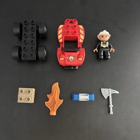Lego Duplo 5603 Fire Car Complete Set Fireman Firefighter Truck Vehicle