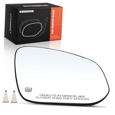 Right Passenger Side Heated Mirror Glass with Backing Plate - Compatible with
