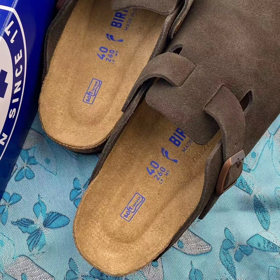 Birkenstock Boston Clásico Moca Gamuza Cuero Unisex Zapatos Estrechos/Anchos EU 37-45 Foto 4 de 4