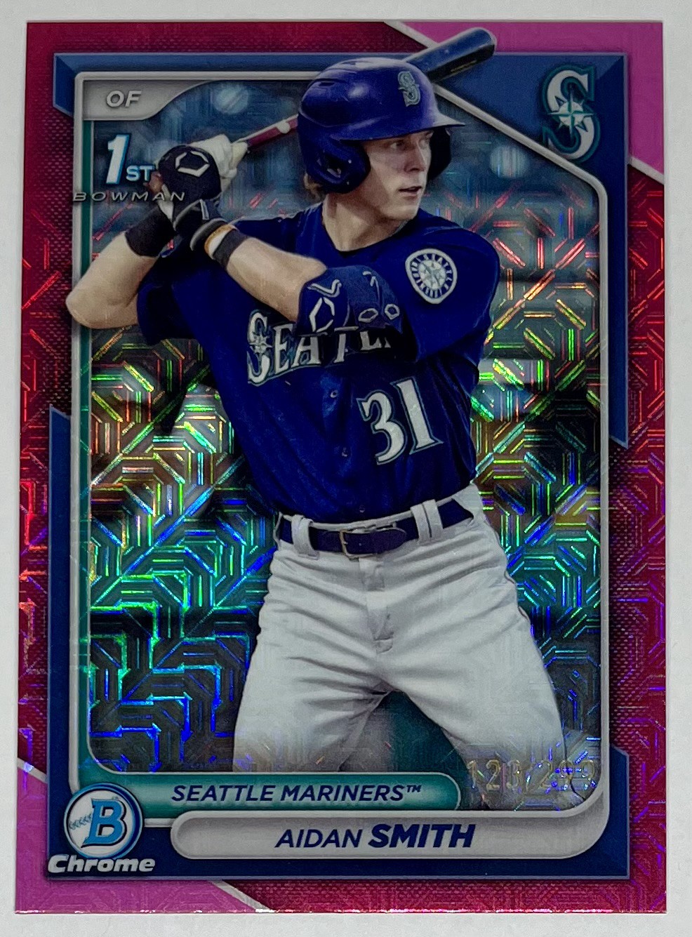 Aidan Smith 2024 Bowman - Chrome Prospects #BCP-45 Fuchsia Mojo Refractor /299