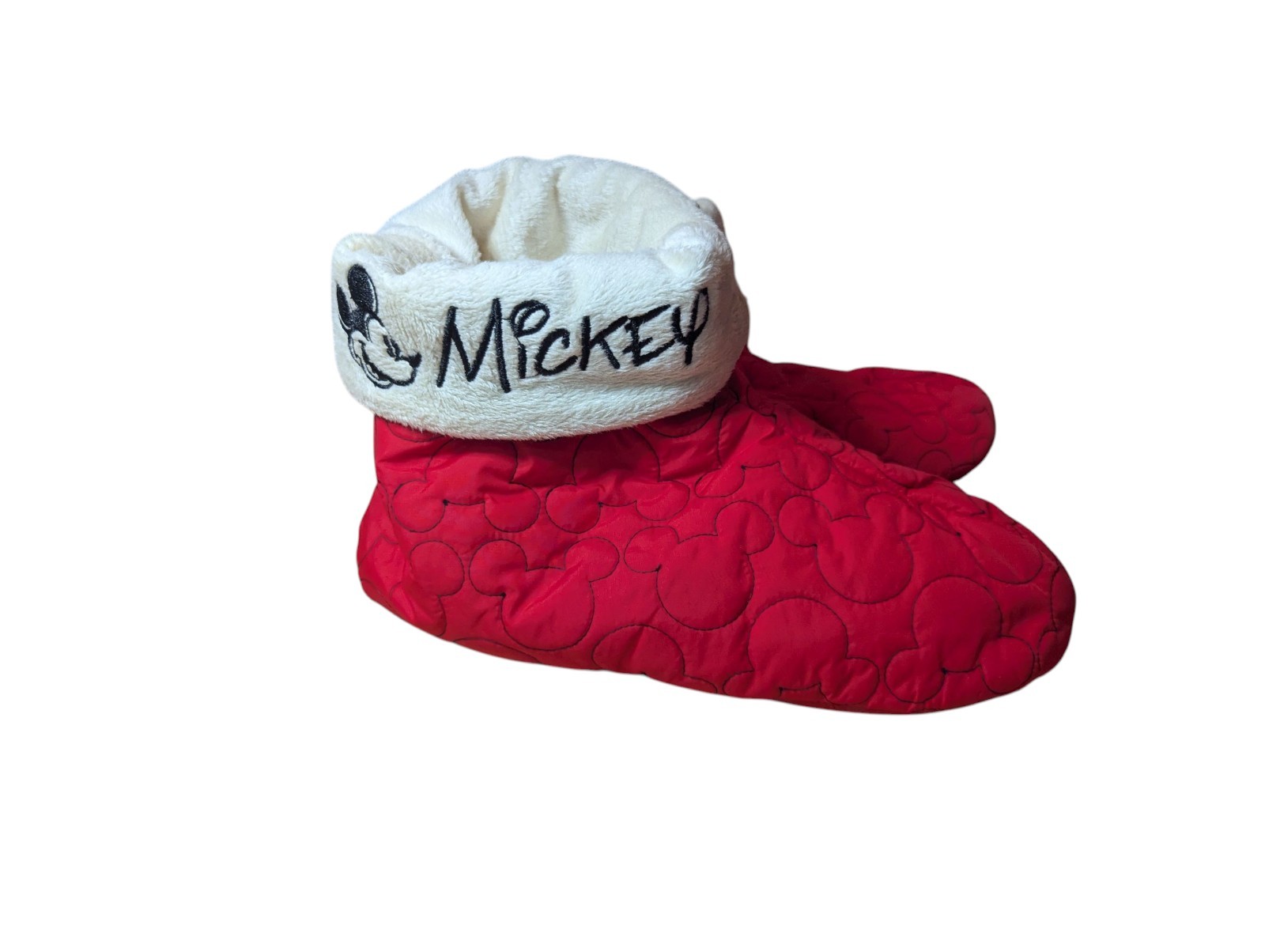 SAOLA Topolino Disney Rosso e Bianco Foderato Ciabatte Stivaletti Suola Grips Morbido Divano Interno
