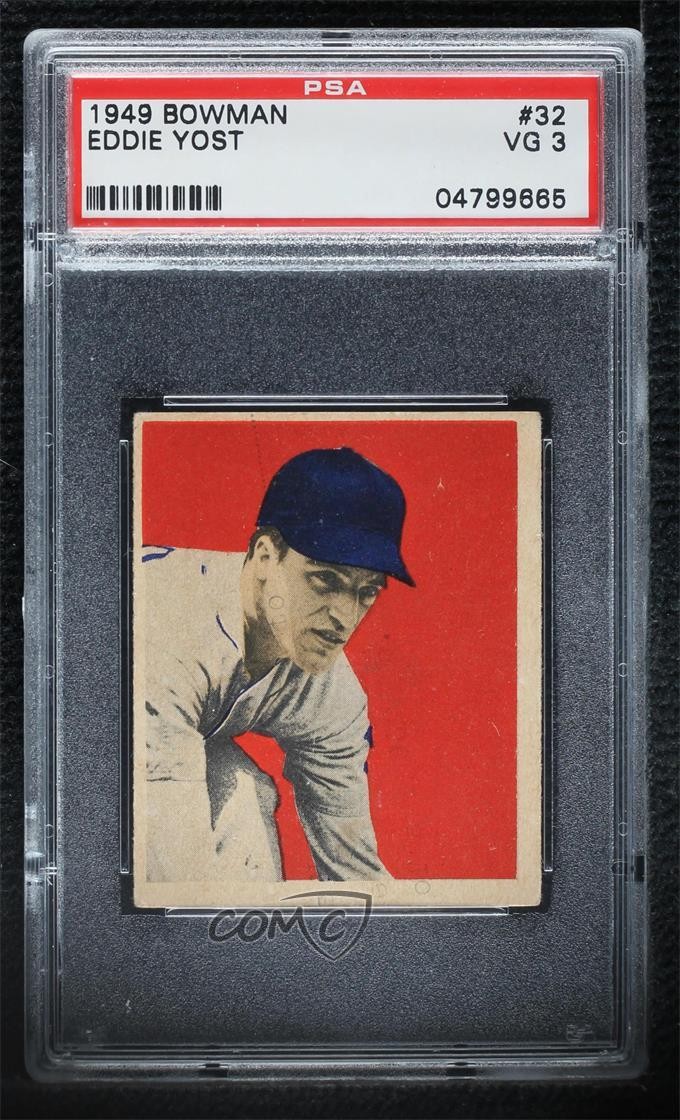 1949 Bowman White Back Eddie Yost #32 PSA 3 Rookie RC 07vd