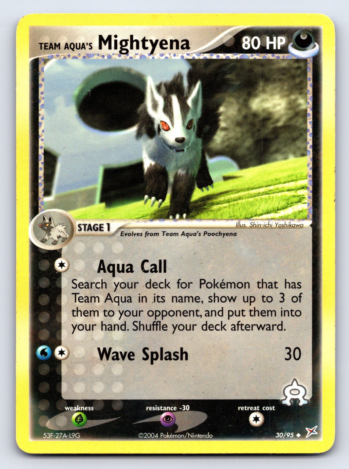 Team Aqua's Mightyena Uncommon Team Magma vs Team Aqua 30/95 NM