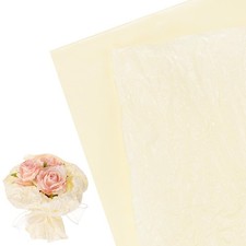 20 PCS Flower Wrapping Pearlescent Paper Waterproof Bouquets Cream Yellow