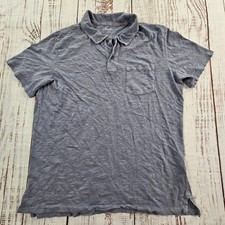 Old Navy Garment Dyed Blue Short Sleeve Cotton Pocket Polo Shirt Men's L