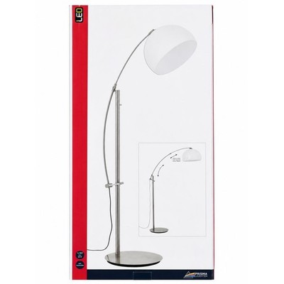 Briloner PRISMA Bogenleuchte Stehlampe Nickel Matt E27 max. 60W 182,5cm Metall