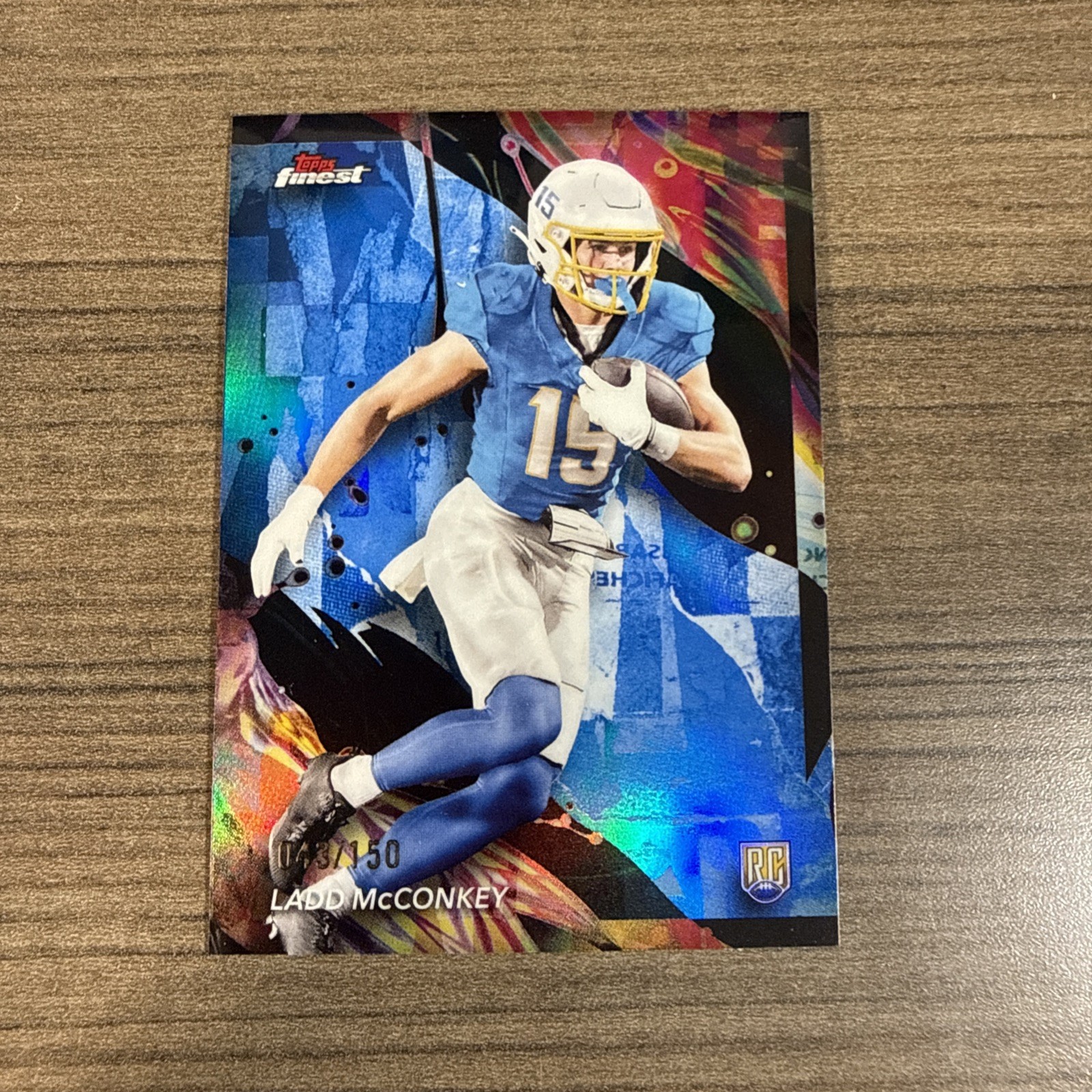2024 Finest #186 Ladd McConkey Blue Refractor ROOKIE #/150