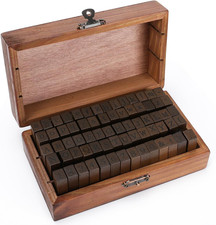 Vintage Alphabet Stamp Set - 70 Pcs Wood Rubber Letters, Numbers  Symbols