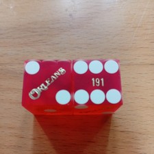 Casino Würfel  Orleans, red jedes paar mit match nummern,Las Vegas