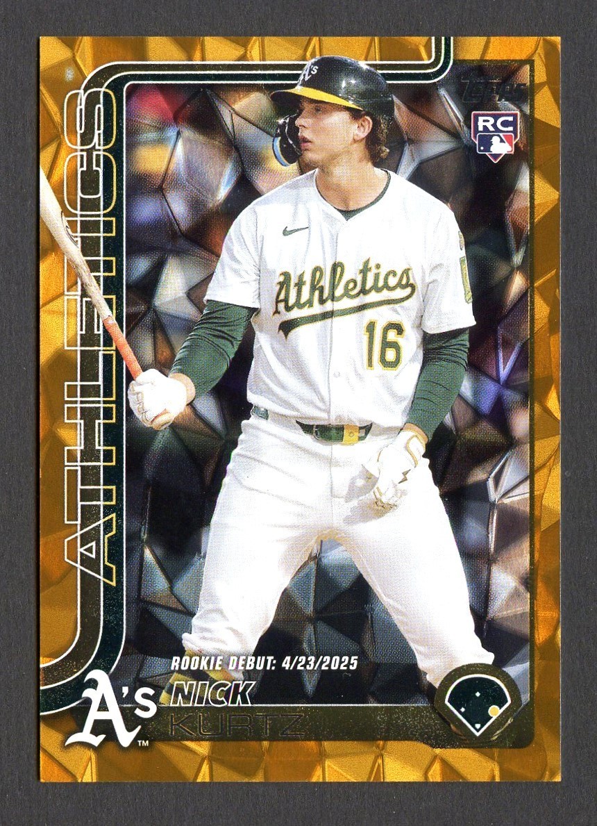 2025 Topps Update Nick Kurtz Gold Diamante Foil /50 Rookie RC #US197 R.O.Y
