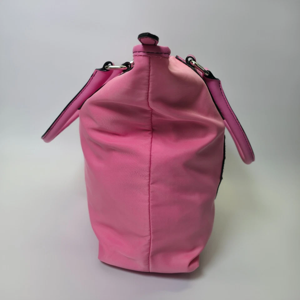 Bolso de mano Y2K XOXO para mujer rosa con ojal tachonado viaje declaración Foto 3 de 4
