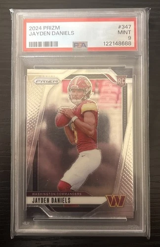 2024 Panini Prizm Jayden Daniels #347 PSA 9 Rookie RC COMMANDERS MINT