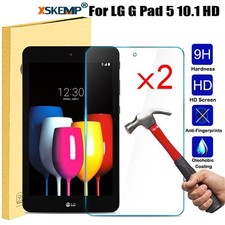 2Pcs For LG G Pad 5 10.1 HD Tablet Tempered Glass Film Screen Protector Guard