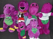 Vintage Lyons Group Playskool Barney Lot Of 6 Closed Mouth  Open Mouth Plush