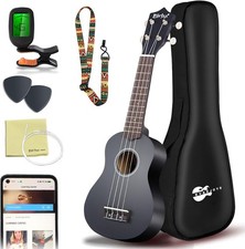 Elegant 21-Inch Soprano Ukulele Kit: Polished Finish  Complete Learning Package