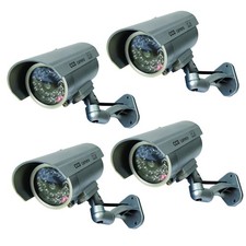 Dummy Security Camera Bullet Fake Indoor Outdoor CCTV Surveillance System wit...