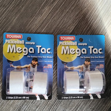 Lot Of 2 - Mega Tac Pickleball Overgrip 2 Pack, White, New In Package