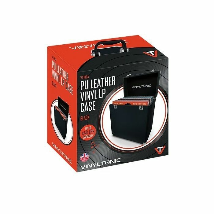 Vinyl Tonic PU Leather 12"" Vinyl Record Box 40 with Velvet Brush & Microfibre...