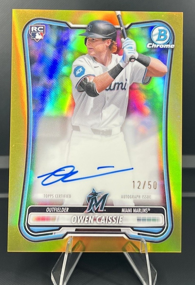 2026 Bowman Chrome Owen Caissie RC Auto Gold Refractor /50  CRA-OC Miami Marlins