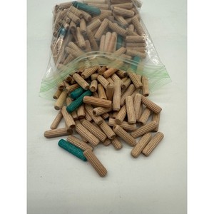 Wood Dowel Pin Lot, Shelf Pegs, 200 count 1 1/4" by 5/16" -some size variation