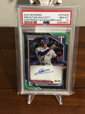 Sebastian Walcott Bowman Chrome 2024 Green Lava /99 Auto