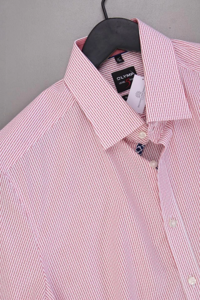 ✅ Olymp camicetta per uomo taglia Hemdgröße 41, L, 52 rigato buono come nuovo ✅ - Immagine 2 di 4