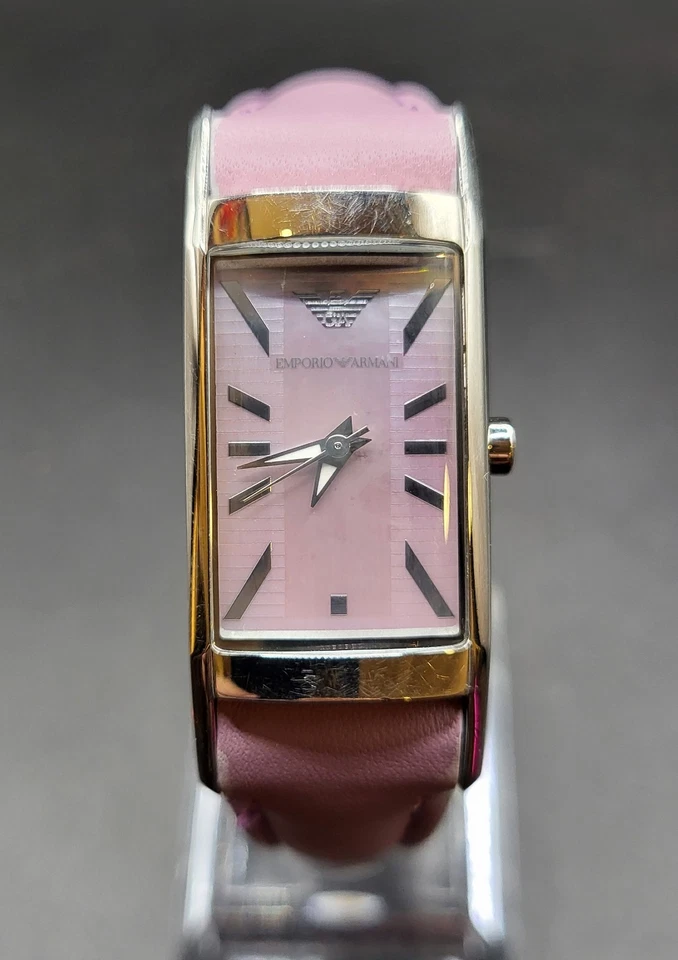 Reloj de cuarzo suizo Emporio Armani AR-5592 de lujo analógico de 20 mm WR 50m raro Foto 3 de 4