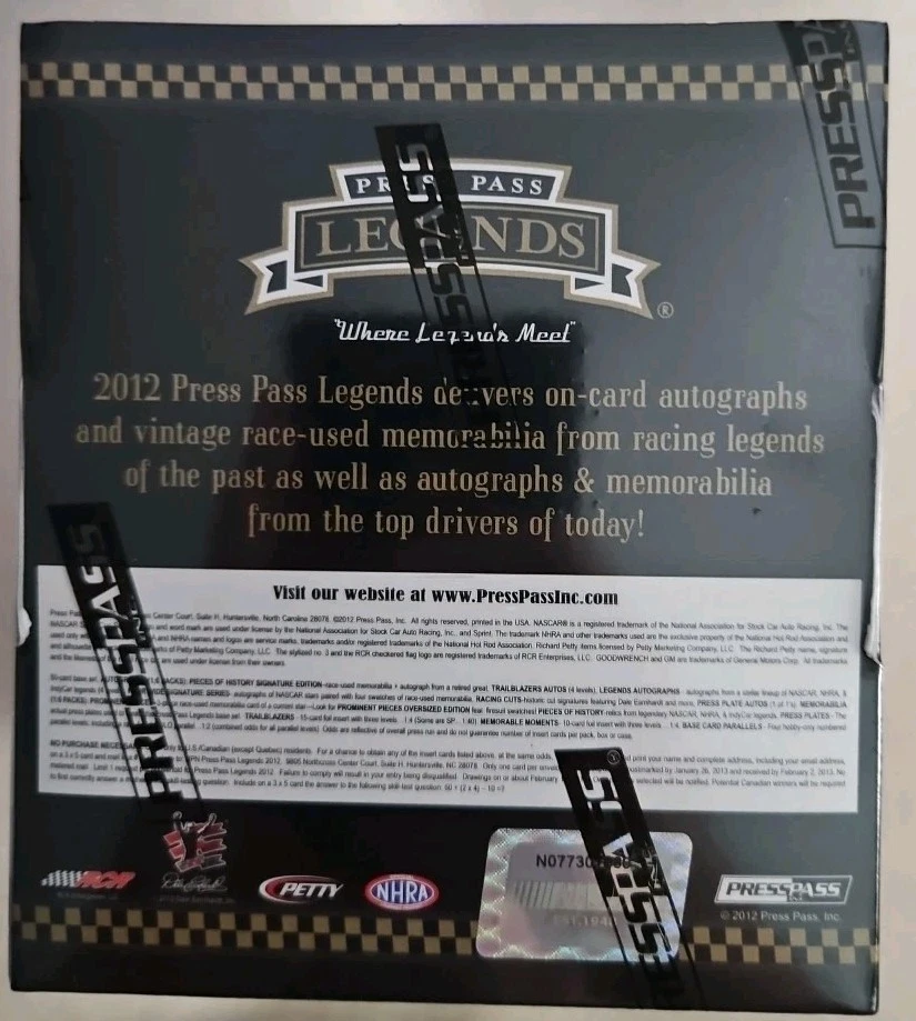 2012 Press Pass Legends Hobby Box - Image 3 of 3