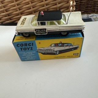 Corgi Toys Chevrolet Police Car 481 In Box Which Is Tatty